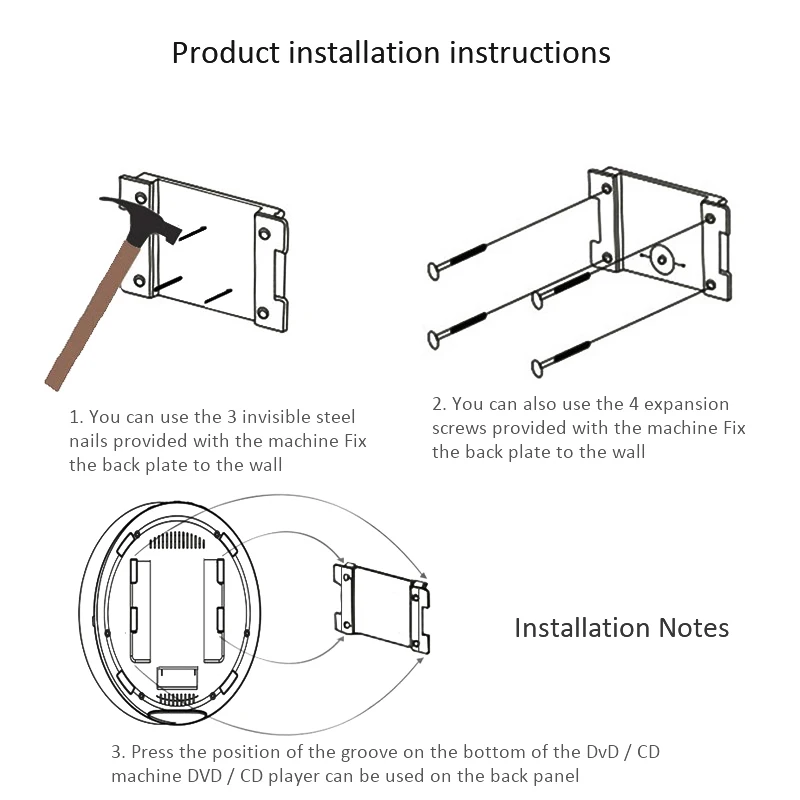 Портативный настенный Bluetooth dvd-плеер USB светодиодный дисплей HiFi динамик аудио с