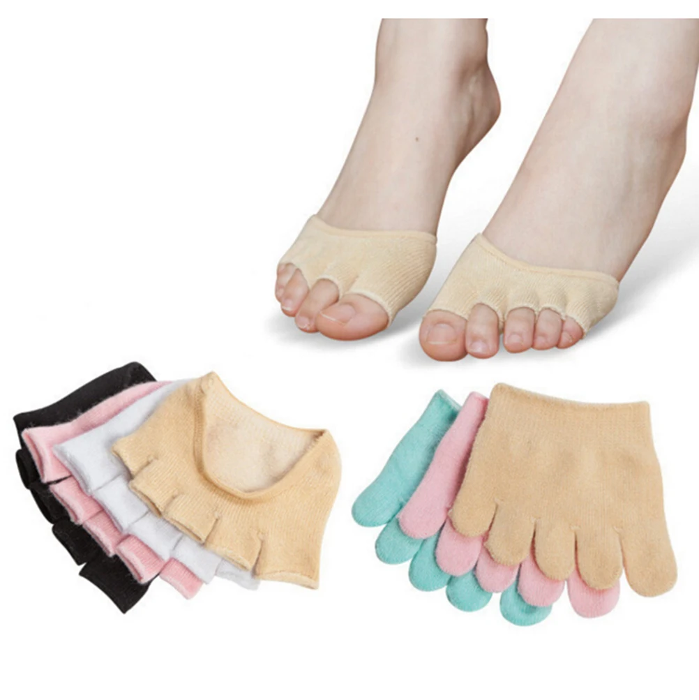 

1 Pair Summer Thin Open Toe Socks Female Toe Slippers Invisible Non-Slip Set Foot Care Massage Sweat Absorbent Sock