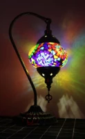 turkish lamp mosaic glass bedside table lamp moroccan lantern tiffany style night light marrakech light for room table decor