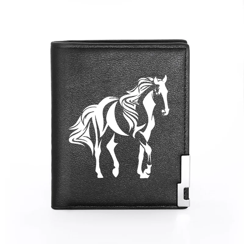 

White Horse Leather Men Wallet Classic Credit Card Holder Short Purse