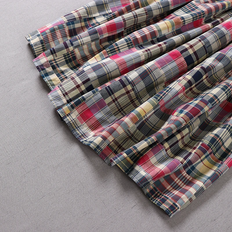 

2020 New Summer Women Skirts Japan Style Mori Girl Plaid Loose Big Size Cotton Elastic Waist A-line Skirt Women