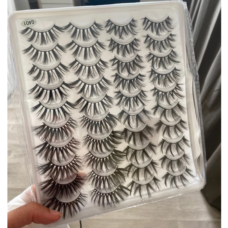 20 пар 3D Мягкие норковые накладные ресницы ручная работа пушистые длинные