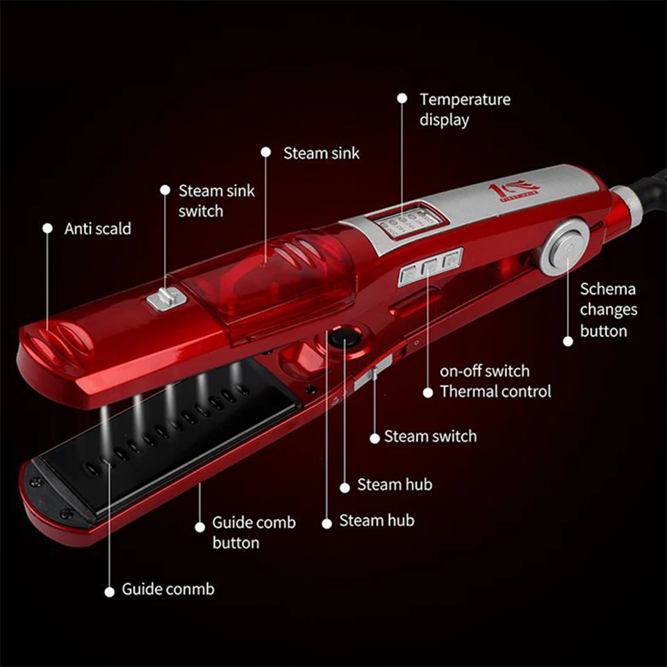 Электрический паровой выпрямитель для волос 65 Вт Керамический выпрямления |