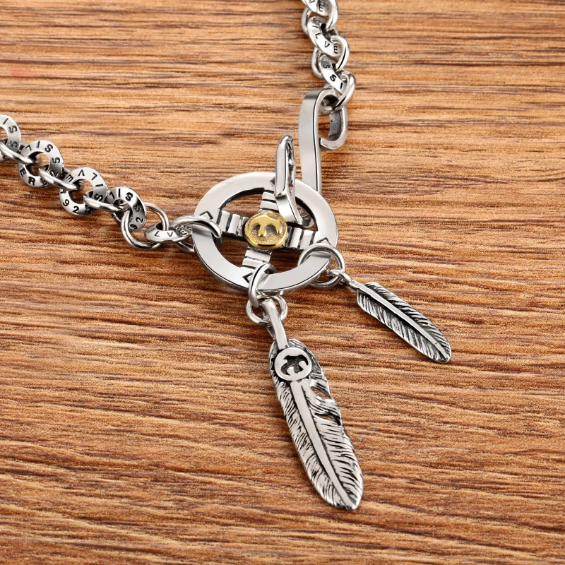 ZABRA 925 пробы серебро Летающий орел перо ожерелье для мужчин женщин байкер День