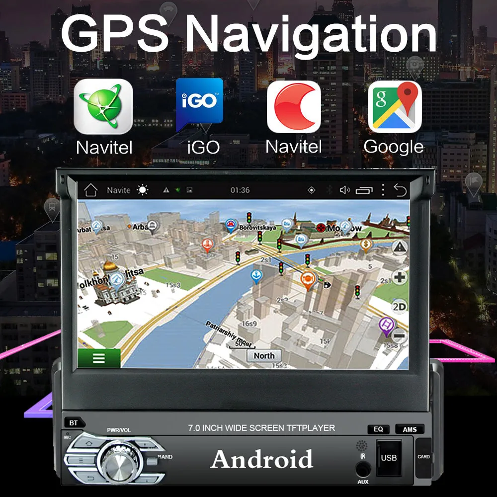 Android 9,0 Универсальный 1 DIN автомагнитола стерео 1024x600 сенсорный экран " gps Авто Радио BT wifi Зеркало Ссылка FM AM RDS пульт дистанционного управления