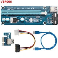 10pcs ver006s 006 pci e riser card 60cm usb 3 0 cable pci express 1x to 16x extender pcie adapter for gpu