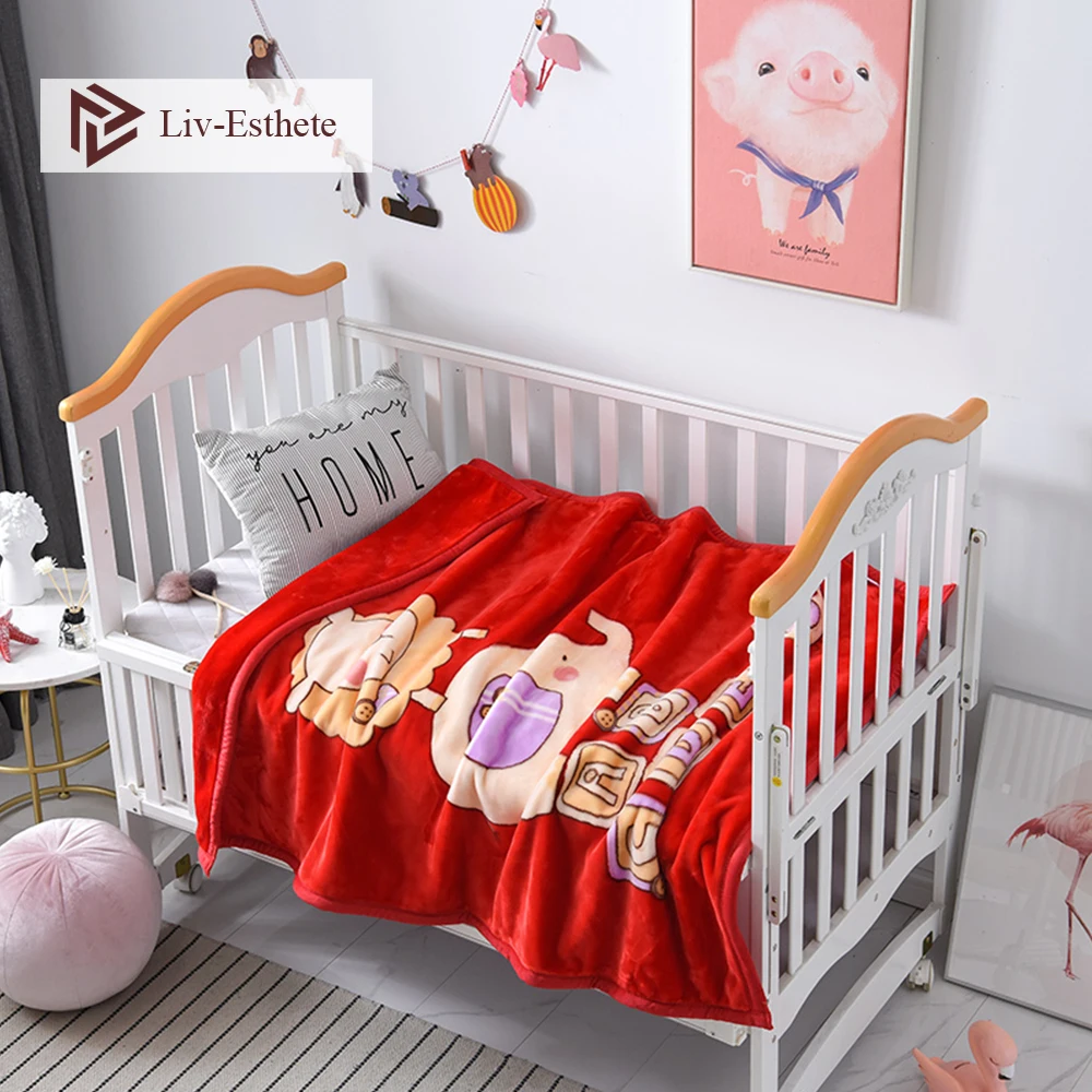 Liv-Esthete мультфильм слон детское одеяло дети фланель активный принт портативный