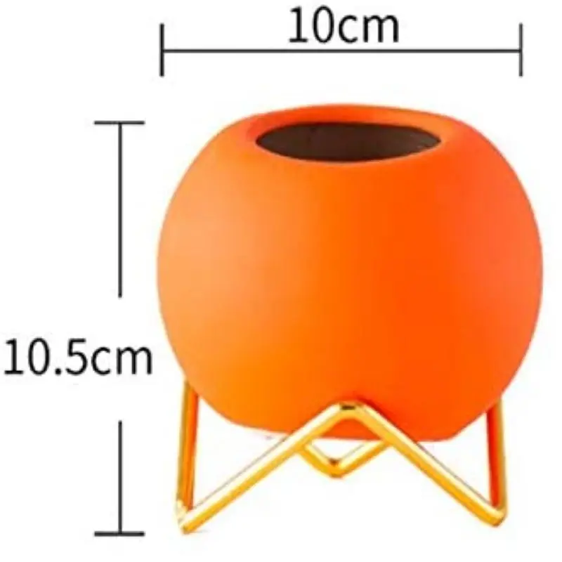 Небольшой Керамика цветочные горшки с золотым металлом Стенд 4 дюйма цветная