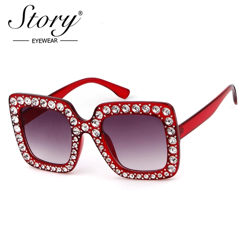 Очки солнцезащитные стразы женские винтажные Роскошные брендовые дизайнерские