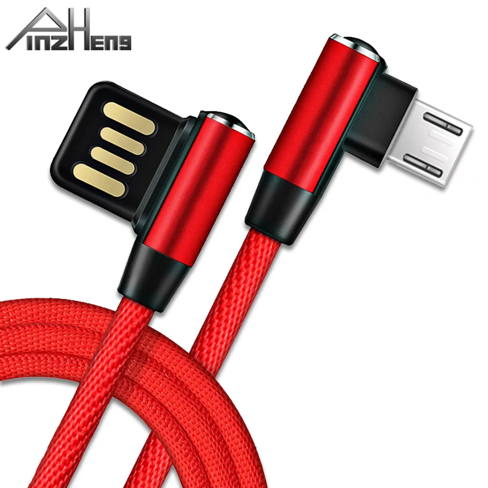 Кабель Micro Usb PINZHENG 90 градусов 1 м мобильный телефон кабель для быстрой зарядки и