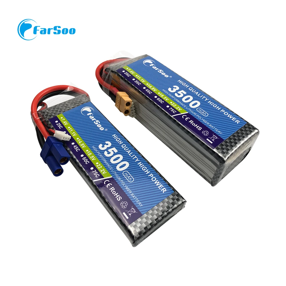 

Farsoo RC LiPo Battery 2S 7.4V 3500mAh 35C For RC Airplane Quadrotor Helicopter Drone Car Truck 2S Lipo Batteries