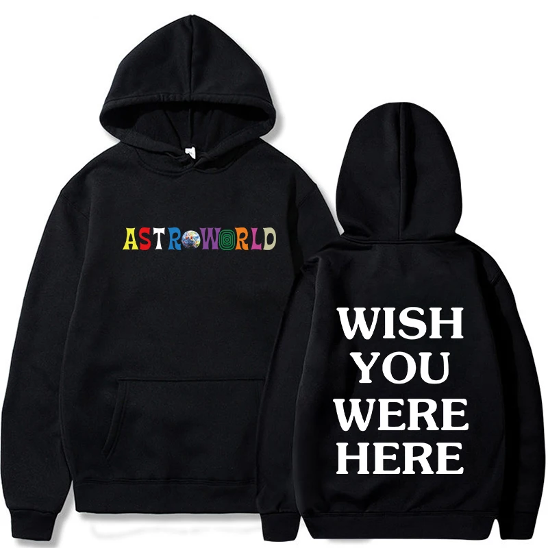 Трэвиса Скотта ASTROWORLD хип-хоп толстовки мужские повседневные WISH YOU WAS HERE модные с
