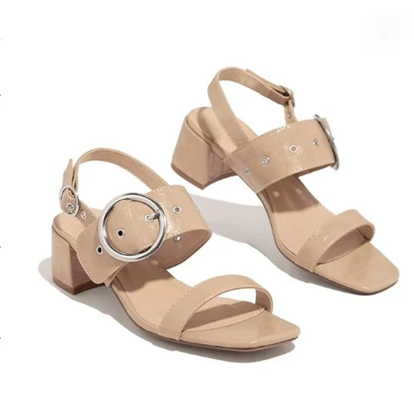 

Women Sandals High Heel Buckle Strap Decoration Design Open Toe Fashion Casual Good Quality Sandalias De Las Mujeres KP045