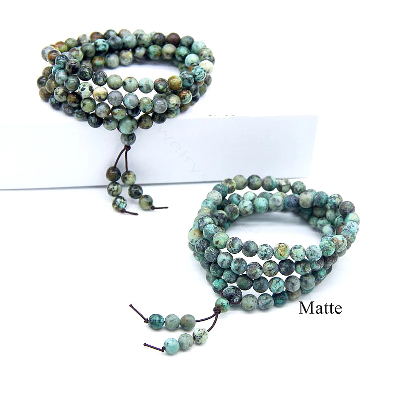 Браслет с бирюзовыми бусинами 6 мм для женщин и мужчин | Украшения аксессуары