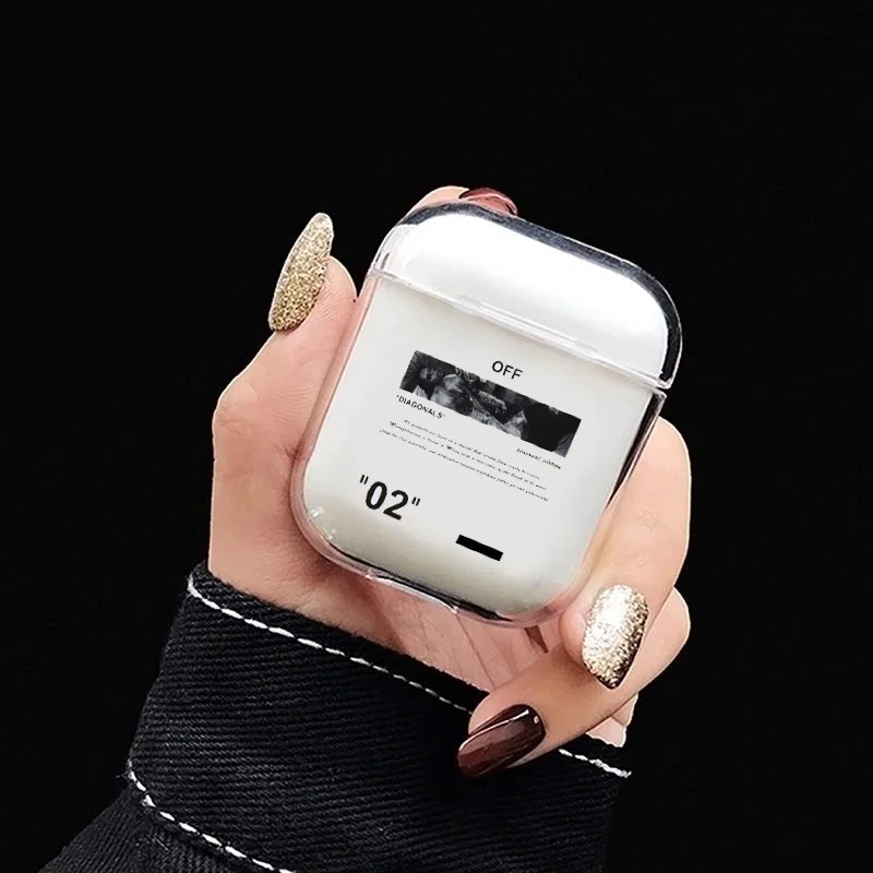 Жесткий чехол с милыми мультяшными буквами для Apple Airpods Роскошный прозрачный