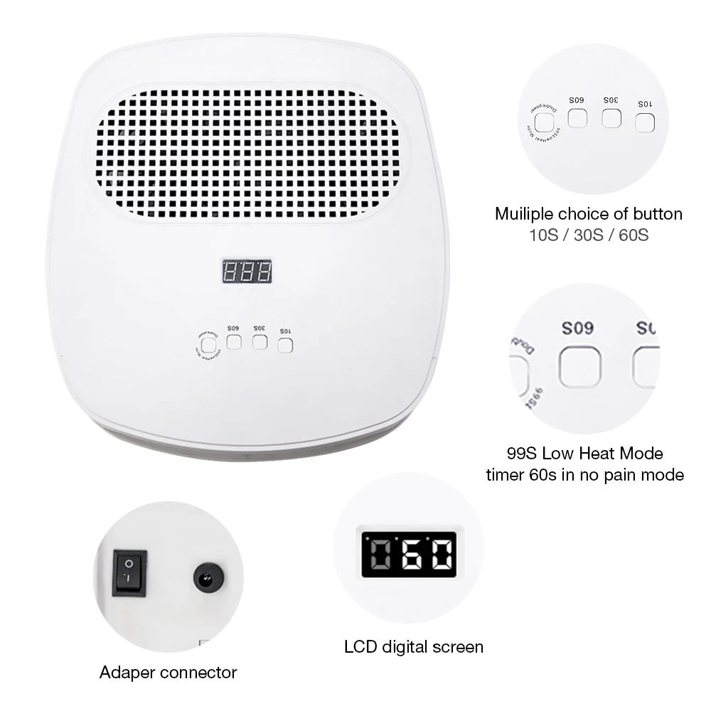 Dmoley 82 Вт УФ светодиодный светильник для ногтей с пылесосом гель Сушилка 2