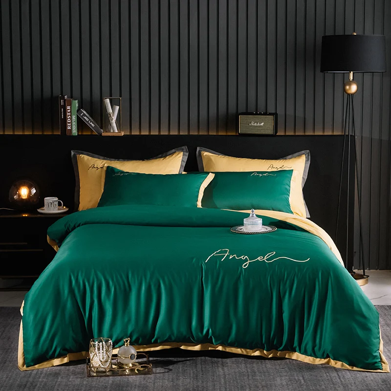 Modern Brief Luxury Duvet Cover Set Angel Letter Printed Bedding Bed Linen 220x240 Queen King Bedclothes Soft Quilt Covers | Дом и сад