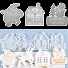 DIY рождественские подвесные бирки, Хрустальная фотография, Рождественская елка, лось, подвесной мешок, украшение, силиконовая форма, инструмент для украшений и поделок