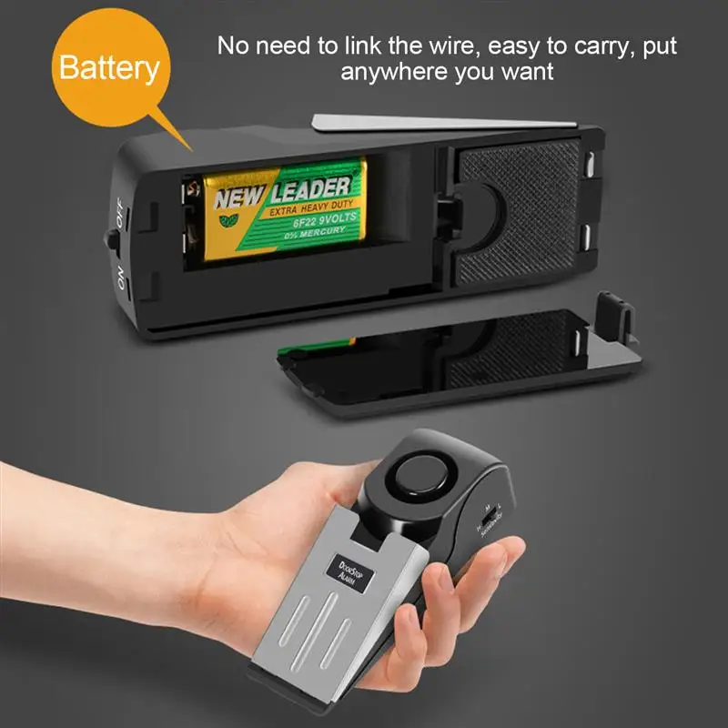 

Upgraded Door Stop Alarm Home Travel Wireless Security System Burglar Alarm Alert Portable 120dB Wedge Door Stop Security Alarm