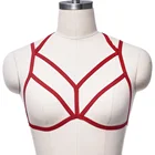 Красочное мягкое бондажное женское белье в стиле панк, регулируемый фетиш, укороченный топ, бюстгальтер с ремнями, Прямая поставка