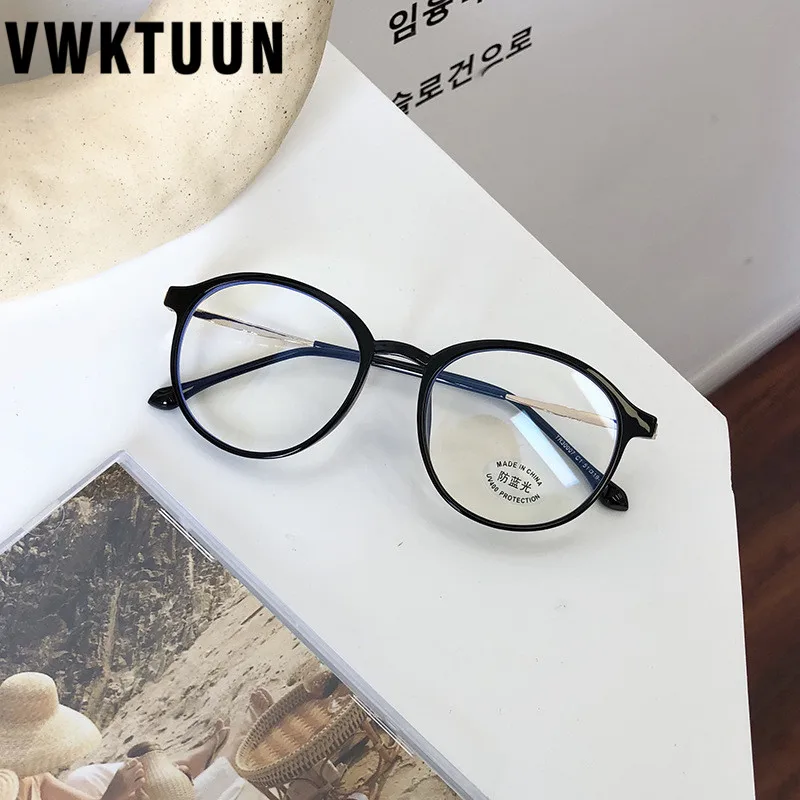 

VWKTUUN TR90 Anti Blue Light Glasses Round Glasses Frames Women Blue Light Blocking Glasses Mens Reading Computer Glasses