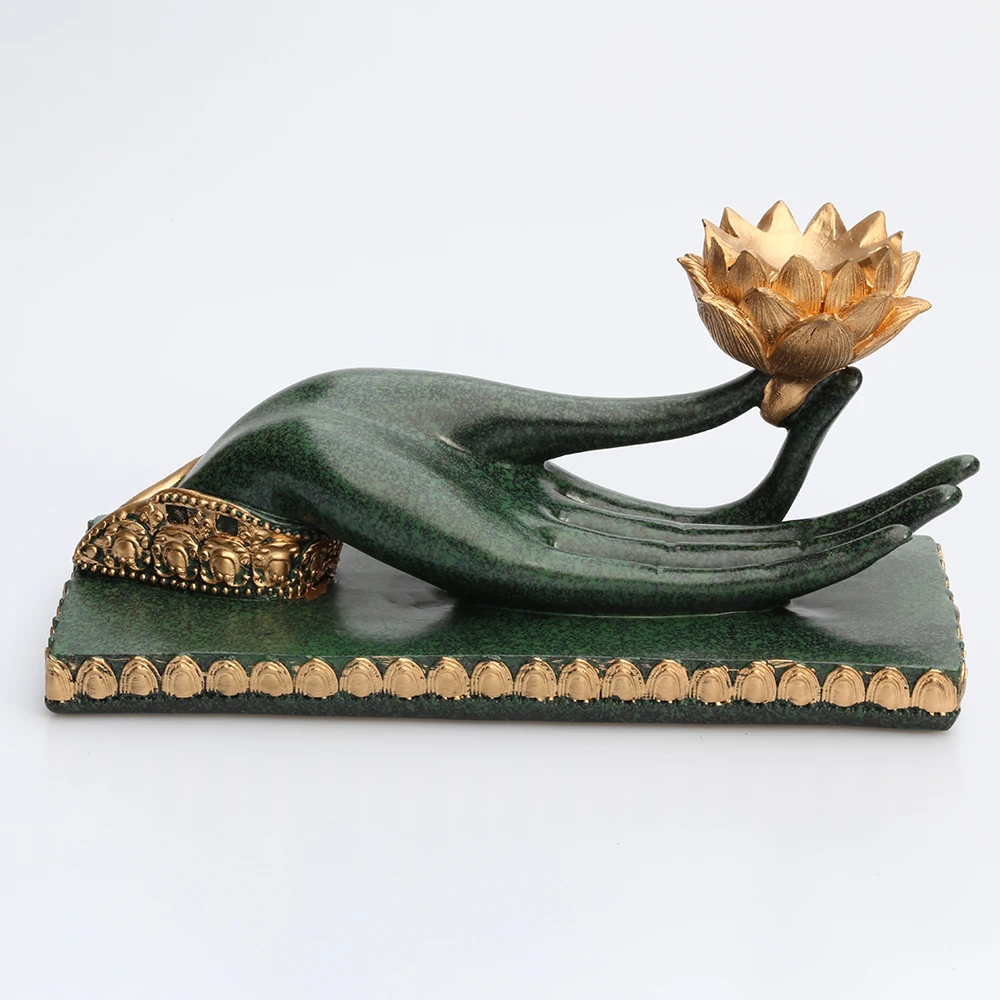 Полимерная подставка Будда для стеклянных объективов с кристаллами и шариками