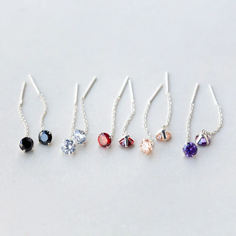 

Женские серьги-подвески из серебра 925 пробы, с цирконом