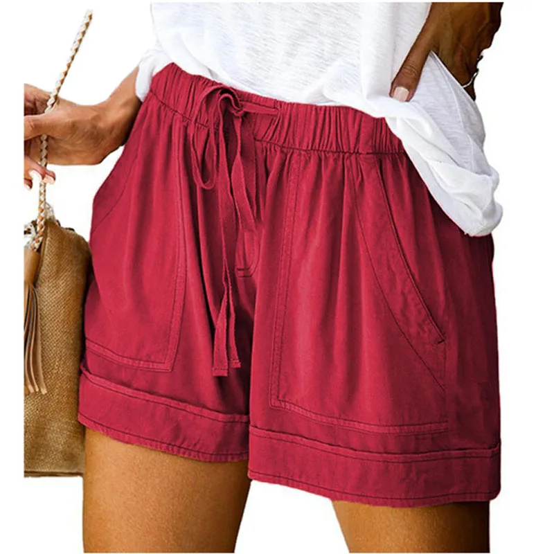 Новинка Новые летние европейские Высокая талия на шнуровке свободные широкие в