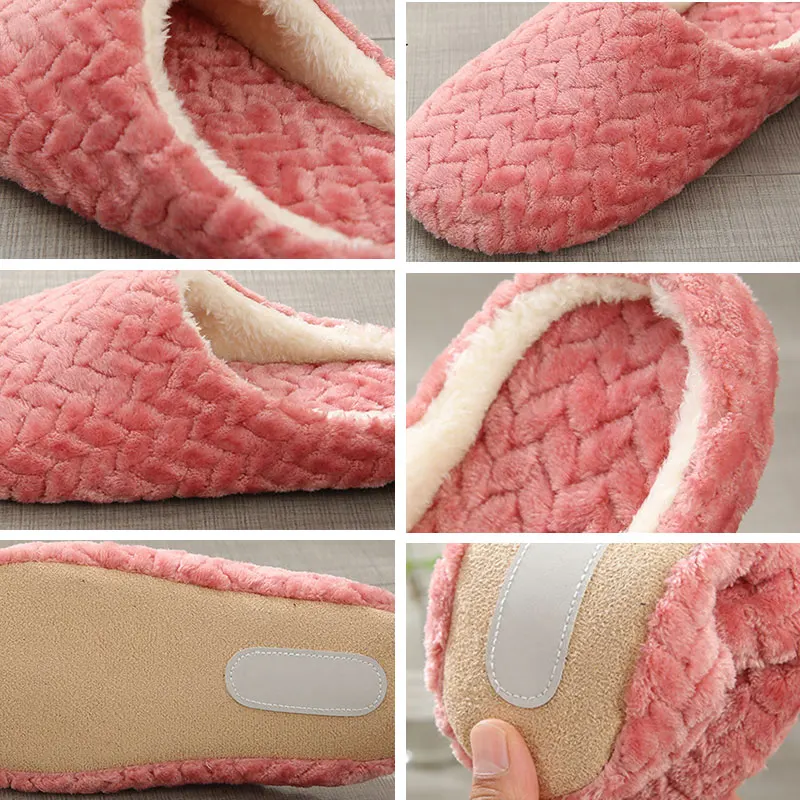 

2019 Warm Women's Slippers Autumn Winter Warm Slippers Soft Bottom Home Slippers Unisex Indoor Slip-On Slides Shoes For Couple