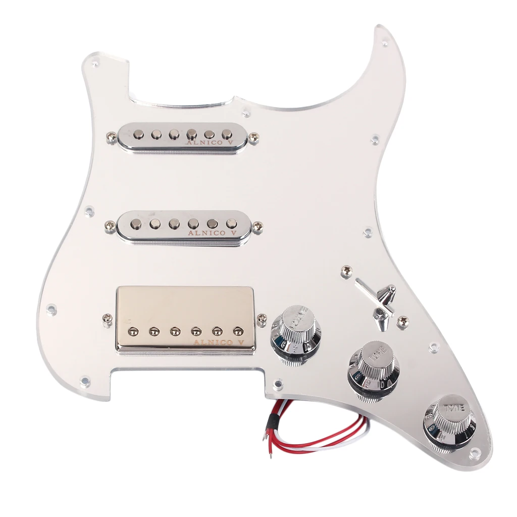 

Прочный загруженный Prewired Pickguard SSH Alnico Dual Rail Humbucker отлично подходит для Fender ST Запчасти для электрогитары и аксессуары