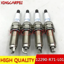 NEW 4pcs DILZKR7A11G Dual Iridium Spark Plug 12290-R71-L01 For Honda Accord Odyssey Pilot 12290R71L01 Auto Part