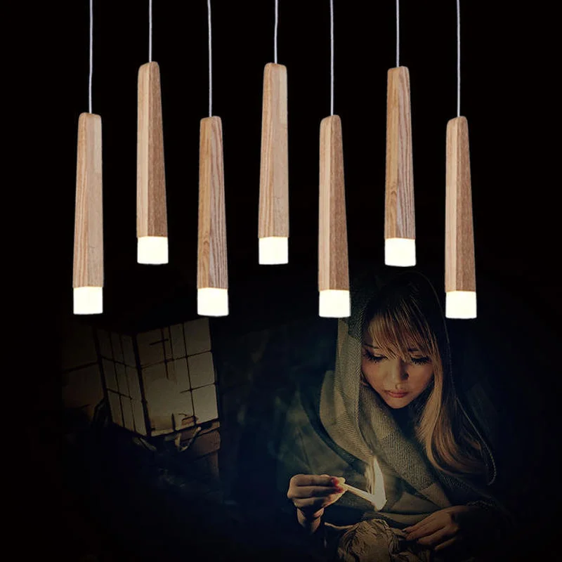 Деревянные палочки для подвесные лампы освещения Кухня остров Гостиная магазин