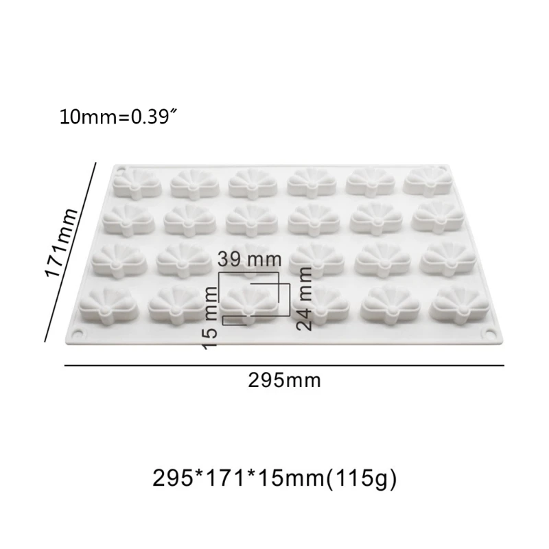 24 полости вентилятор Форма силиконовые формы Fondant (сахарная) форма для торта