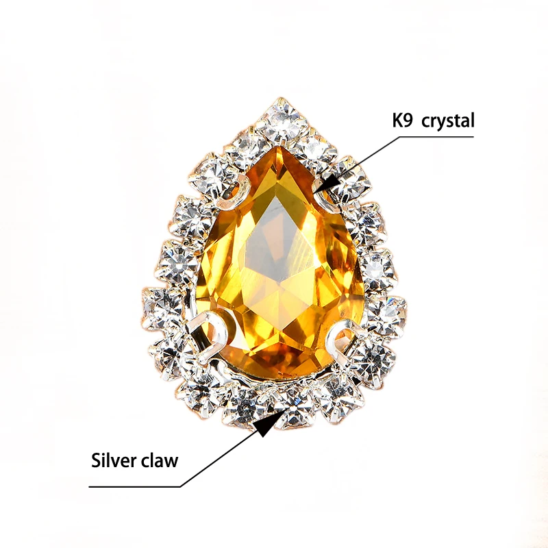 Стразы в форме капли с кристаллами и пряжкой стразы со стразами металлической