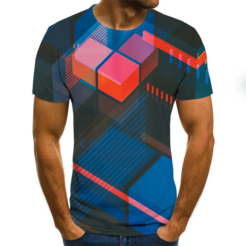 

2020 three-dimensional swirl men's T-shirt 3D printing summer O collar daily casual funny T-shirt