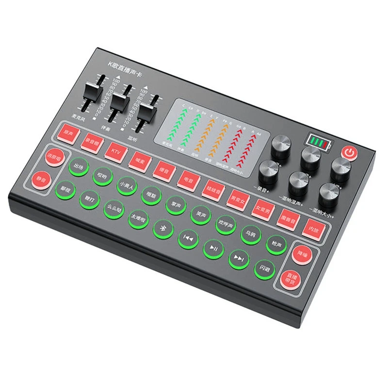 

Bluetooth Sound Card Headset Microphone Webcast Live Sound Card Interface External Sound Effects for Home Studio Stage.