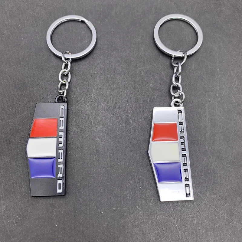 

10pc Car Emblem Keychain 3D Metal Key chain Fob Ring with National Flag for Camaro Chevrolet Keyring