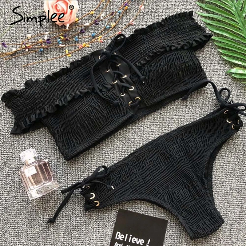 Женский купальник Simplee с открытыми плечами привлекательный белый купальный