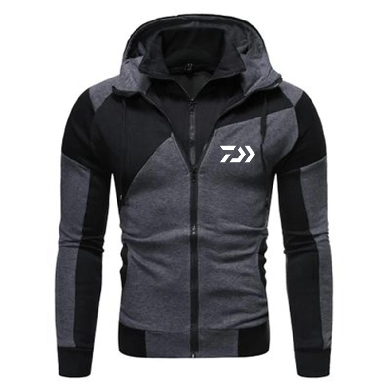 

New DAIWA Camouflage Fishing Hoodies Outdoor Sweatshirt With Cap Loose Fleece Warm Jacket Men Fishing Clothing With Hood