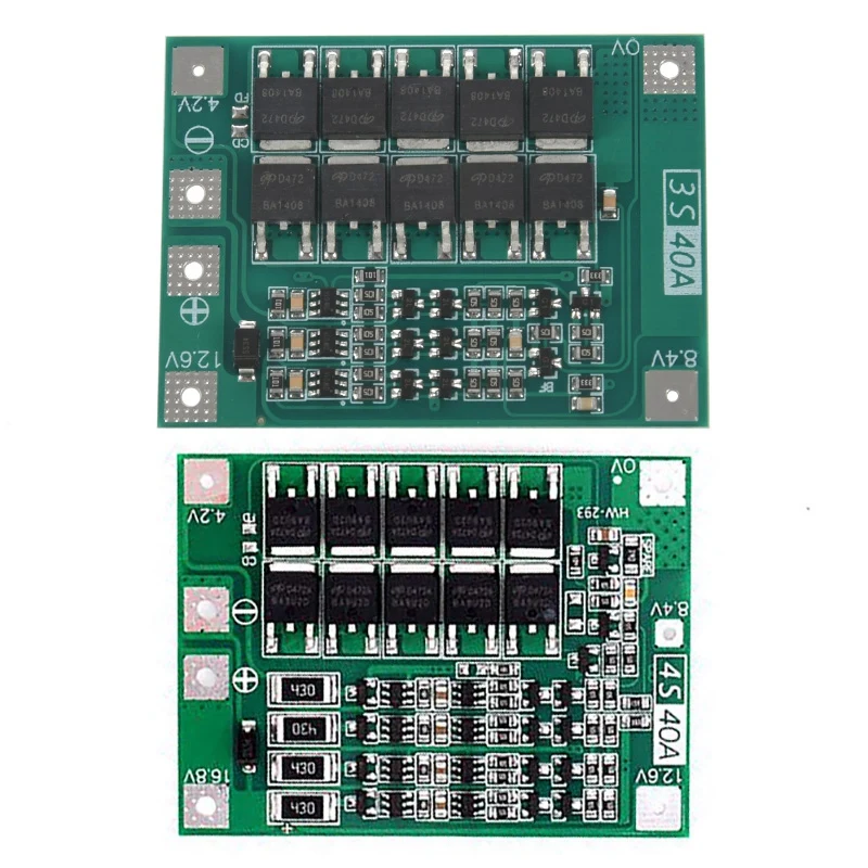 

Защитная плата 3S 40A Bms 11,1 В 12,6 в 18650 для литиевой батареи со сбалансированной версией для Drill 40A ток и Φ 40A