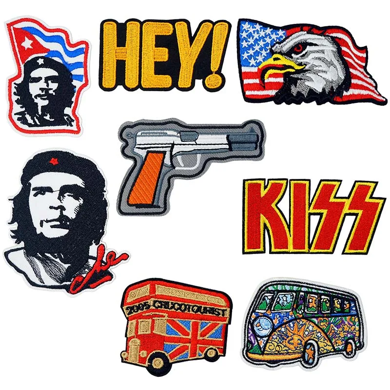 Che Guevara Орлан флаг автобус вышитые утюгом патчи для одежды DIY полосатая одежда
