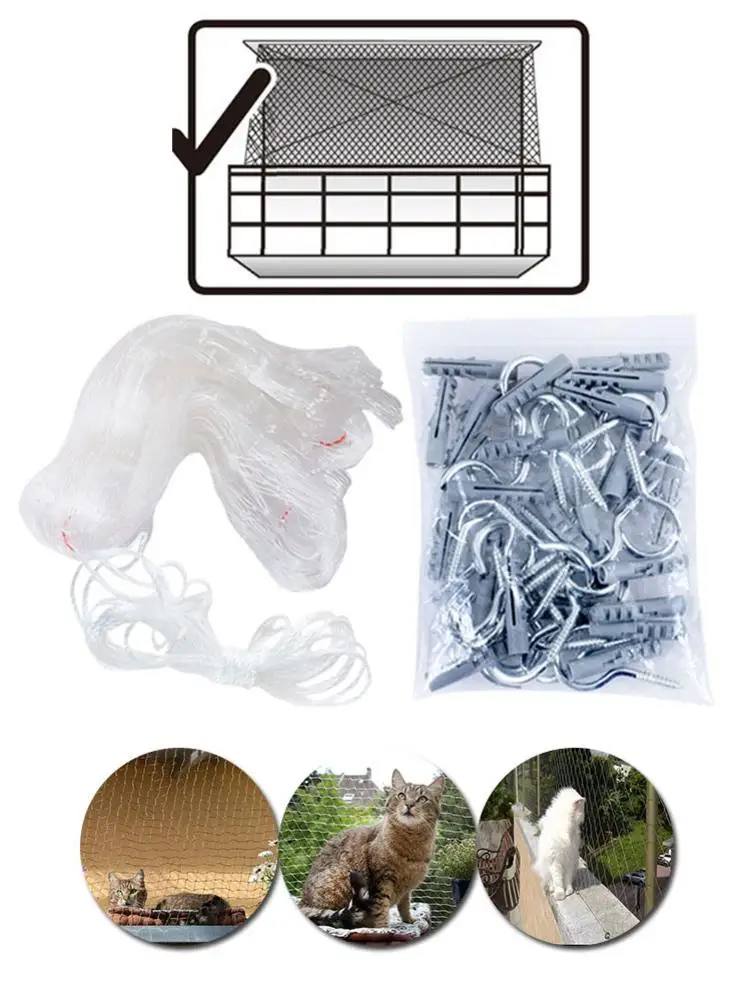 

Pet Safety Protection Fence Protective Plastic Sturdy Safe Wire Cover for Prevents Cats From Escaping Or Falling From Balcony