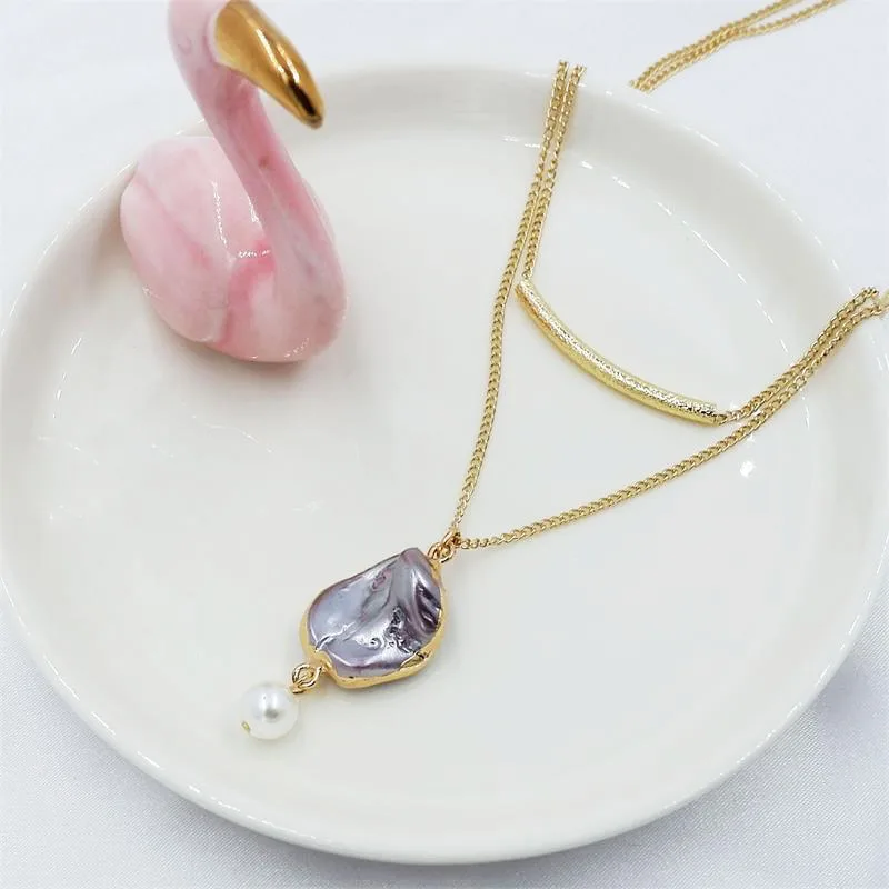 Многослойная Подвеска из ракушек неправильной формы ожерелье в стиле барокко