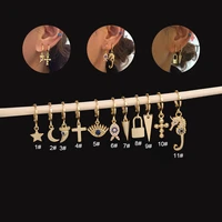gold tragus geometric cross lock animal earring hoops helix piercing septum ear cartilage hoop earrings body jewelry for women