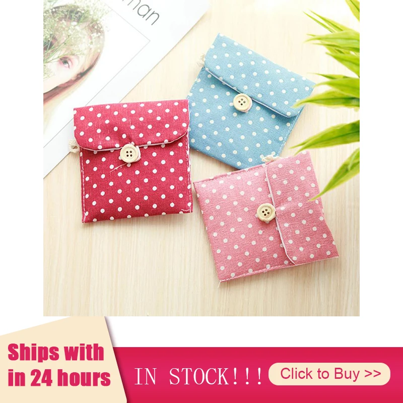 Сумка для хранения гигиенических салфеток Холщовая прокладок мультяшная форма