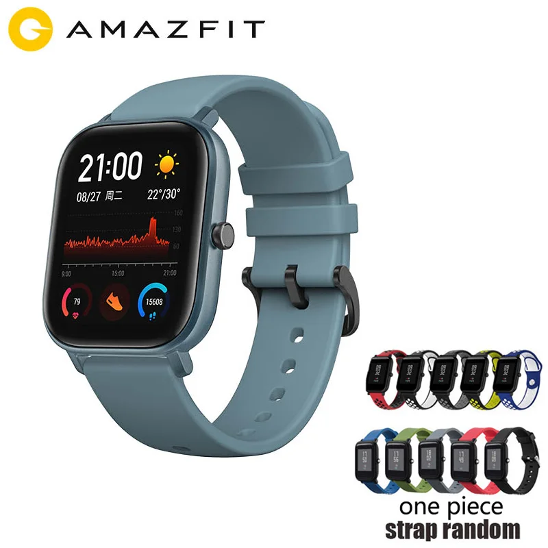 GTS-Blue-R Amazfit GTS глобальная версия Смарт спортивные часы gps 5ATM водонепроницаемые 1,65 “AMOLED дисплей Editable Widgets 14 дней Срок службы батареи часы - Цвет: GTS-Blue-R