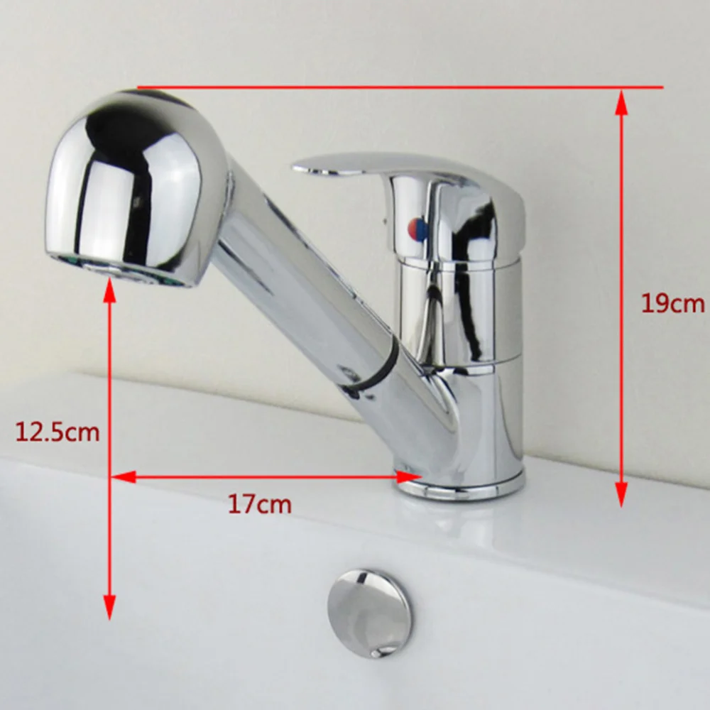 

Kitchen Zinc Alloy Sink Tap Hot and Cold Basin Water Tap Home Faucet with Water Pipe