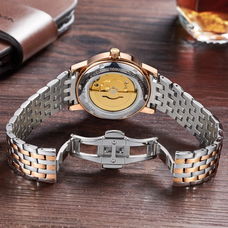 DOM мужские часы модные роскошные наручные водонепроницаемые автоматические