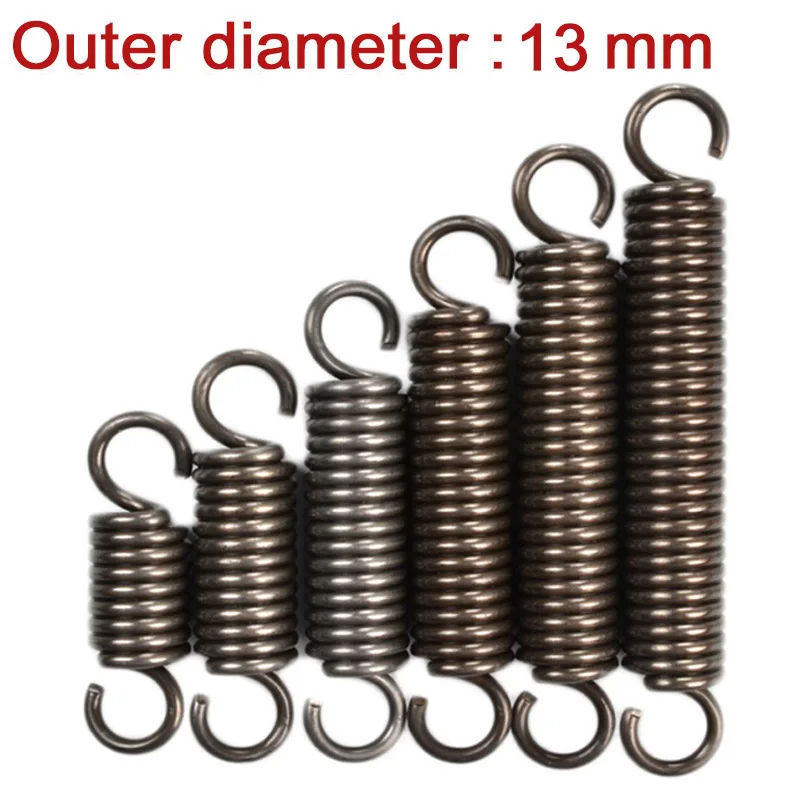 

Wire Dia 1.6mm Extension Tension Expansion Spring Hook Spring Outer Dia 13mm Length 45mm - 500mm Springs Steel For DIY 1Pcs