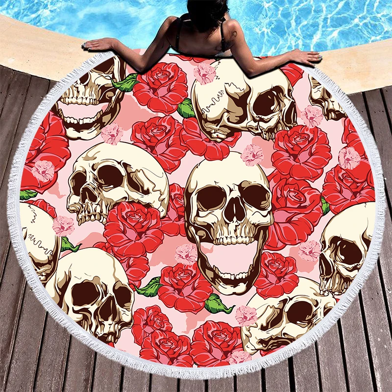 Круглое пляжное полотенце с мандалой 150 см